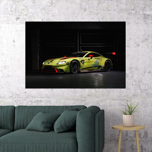 Aston Martin Vantage Gte Vintage Sporty Car Poster Wall Art Print Home Wall Decor - xonomax
