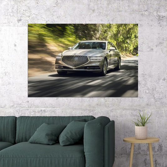 Genesis G90 Luxury Sedan Poster Wall Art Print Home Wall Decor - xonomax