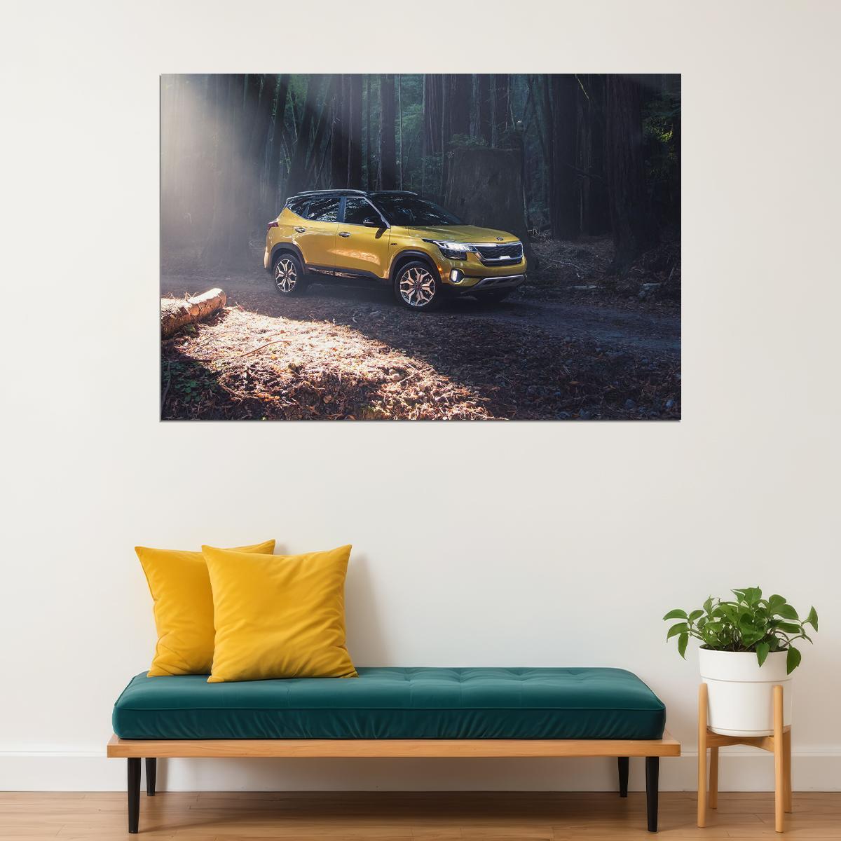 Kia Seltos 5 Seater Suv Car Poster Wall Art Print Home Wall Decor - xonomax