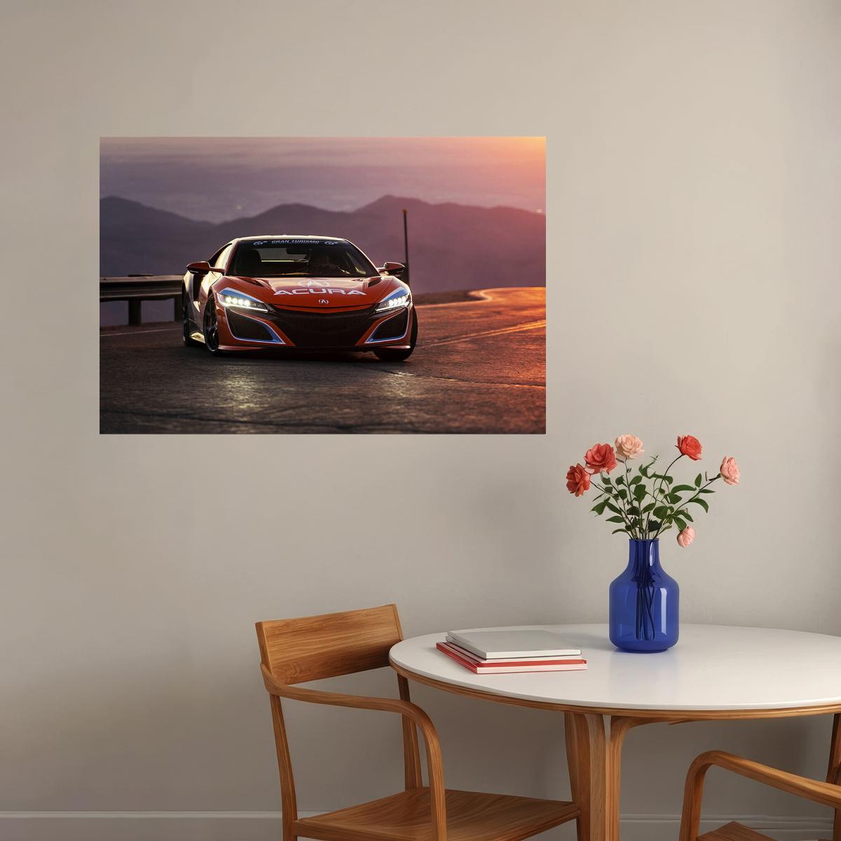 Acura Nsx Pikes Peak Pace Car Poster Wall Art Print Home Wall Decor - xonomax