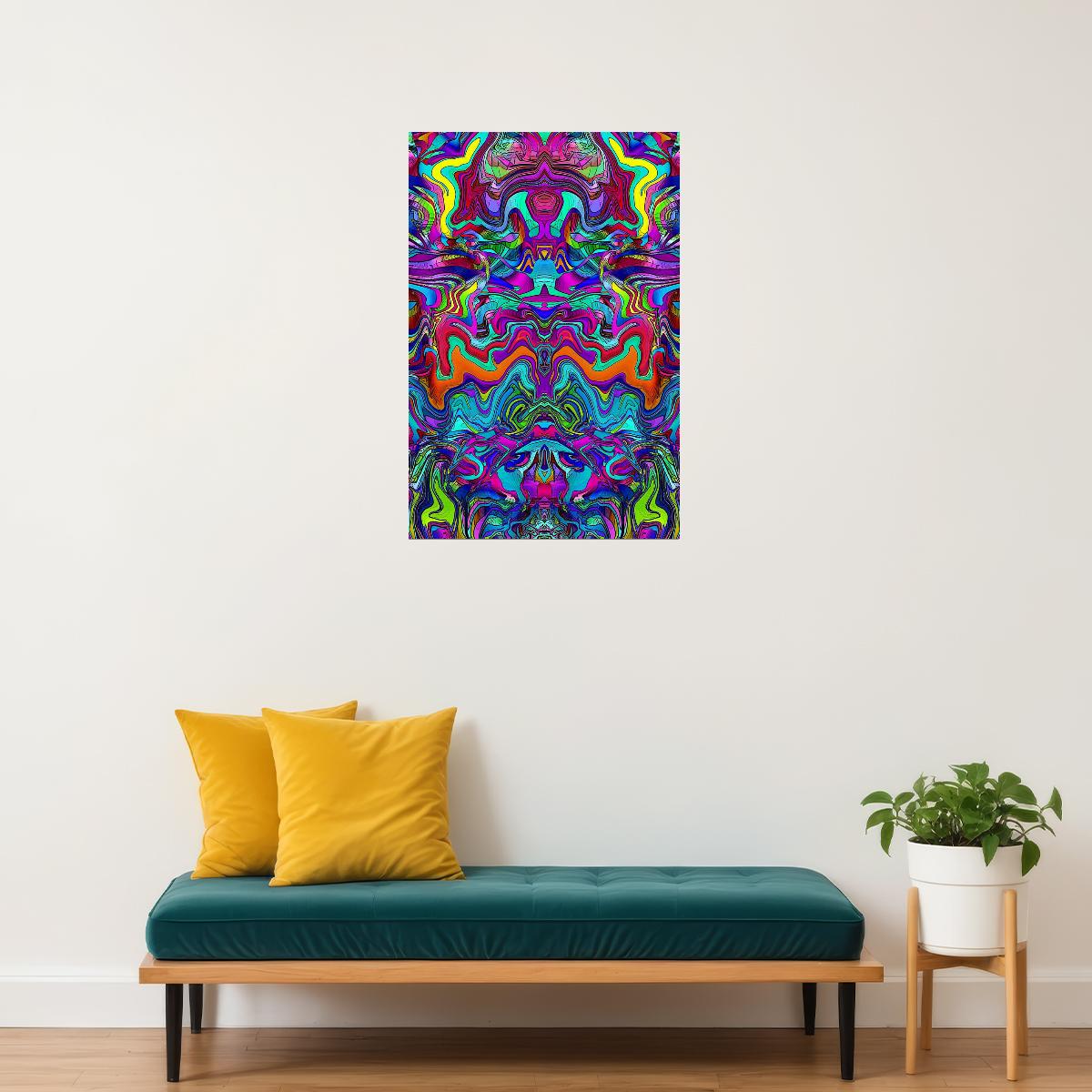 Vivid Radiation Psychedelic Fluctuation Poster Wall Art Print Home Wall Decor - xonomax