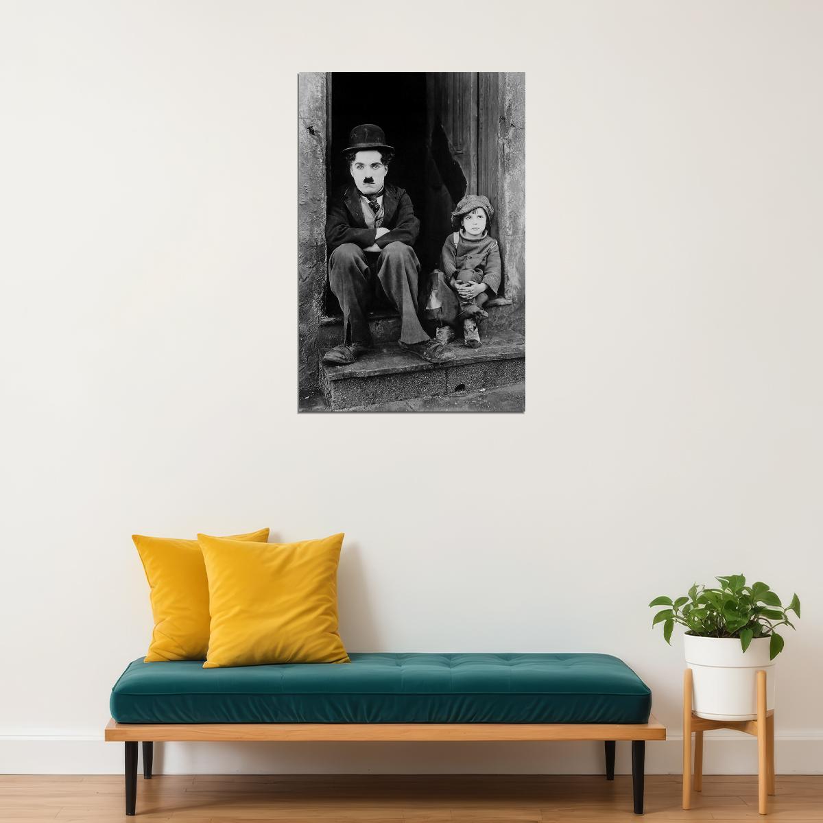 Charlie Chaplin In The Kid Movie Comedy Drama Poster Wall Art Print Home Wall Decor
