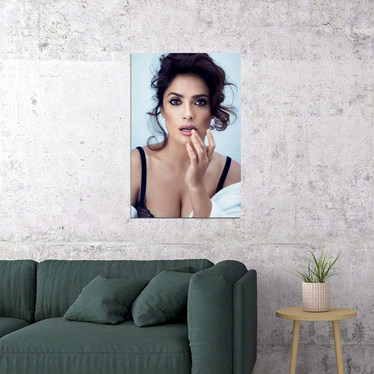 Actress Salma Hayek In Low Cut Dress Artist Poster Wall Art Print Home Wall Decor - xonomax