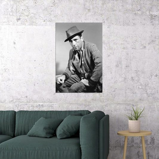 Humphrey Bogart In Coat American Actor Artist Poster Wall Art Print Home Wall Decor - xonomax
