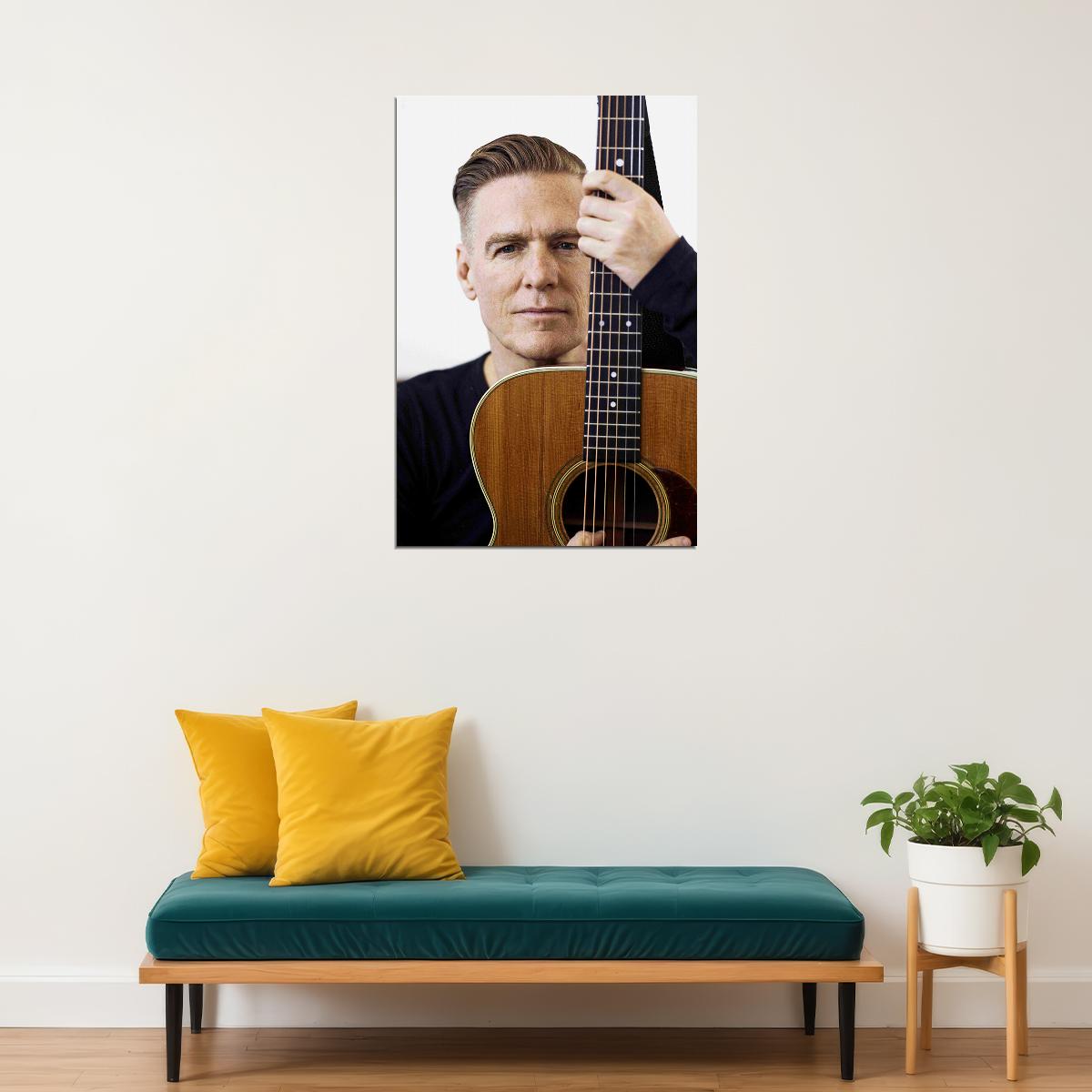 Bryan Adams With Guitar Artist Singer Musician Poster Wall Art Print Home Wall Decor - xonomax