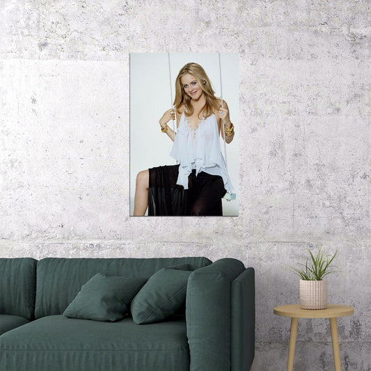 Alicia Silverstone With Blue Blouse Actor Poster Wall Art Print Home Wall Decor - xonomax