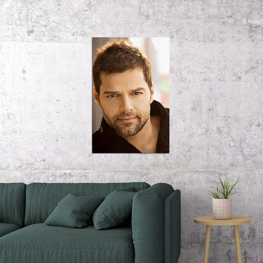 Ricky Martin Black Shirt Photo Musician Poster Wall Art Print Home Wall Decor - xonomax