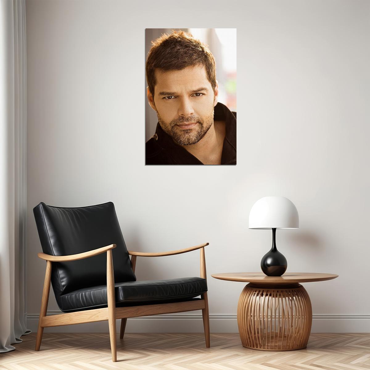 Ricky Martin Black Shirt Photo Musician Poster Wall Art Print Home Wall Decor - xonomax