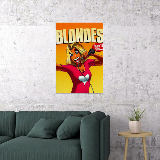 Blondes Comical Young Girls Cartoon Poster Wall Art Print Home Wall Decor - xonomax