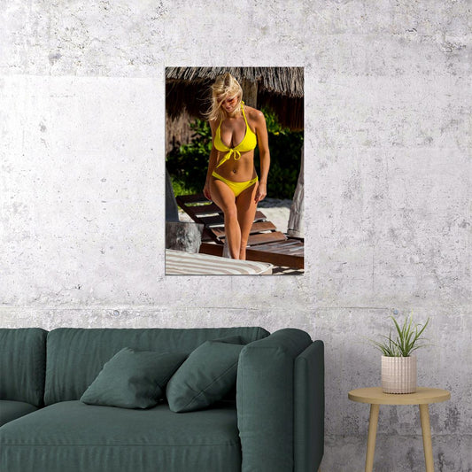 Sandi Yellow Bikini Sexy Female Model Poster Wall Art Print Home Wall Decor - xonomax