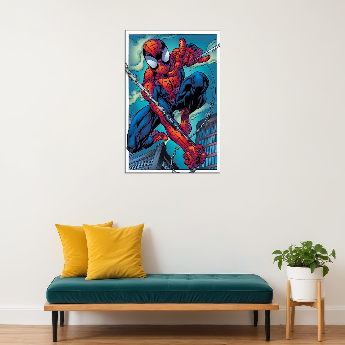 Spider Man Excitement Danger Action Comic Cartoon Poster Wall Art Print Home Wall Decor