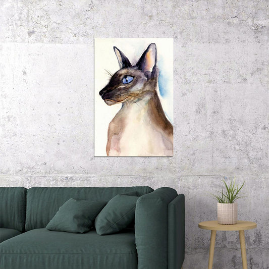 Siamese Cat Drawing Poster Wall Art Print Home Wall Decor - xonomax