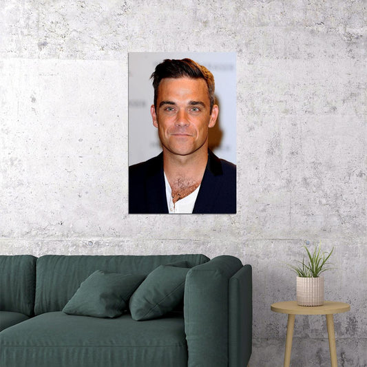 Robbie Williams Black Jacket Photo Musician Poster Wall Art Print Home Wall Decor - xonomax