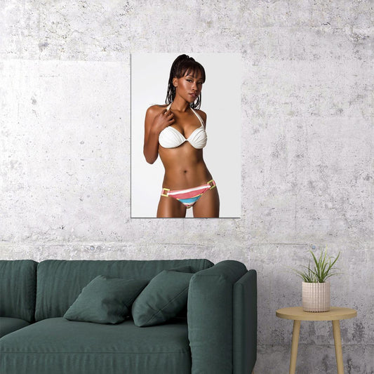 Fan Club Of America Brittany White Bikini Model Poster Wall Art Print Home Wall Decor - xonomax
