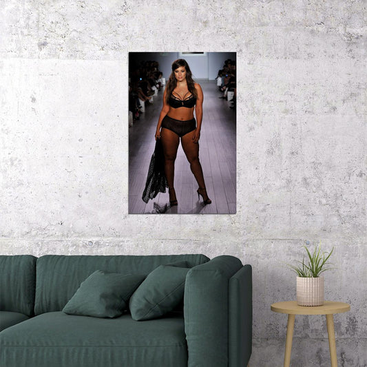 Think Big Sexy Female Model Black Underwear Photo Poster Wall Art Print Home Wall Decor - xonomax