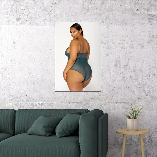 Think Big Sexy Female Model Green Underwear Poster Wall Art Print Home Wall Decor - xonomax