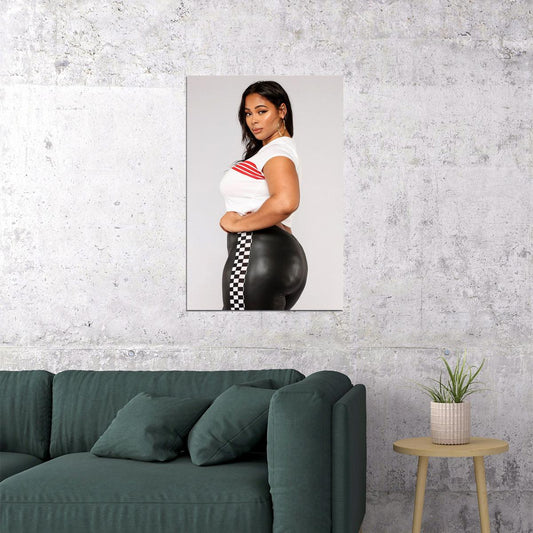 Think Big Sexy Female Model White T-shirt Poster Wall Art Print Home Wall Decor - xonomax