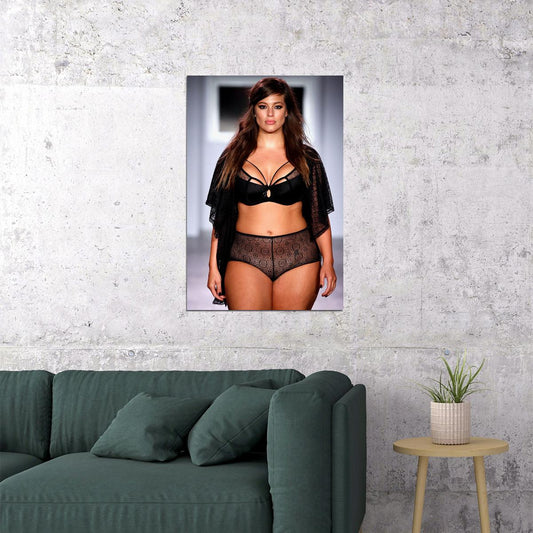 Think Big Sexy Female Model Black Underwear Poster Wall Art Print Home Wall Decor - xonomax