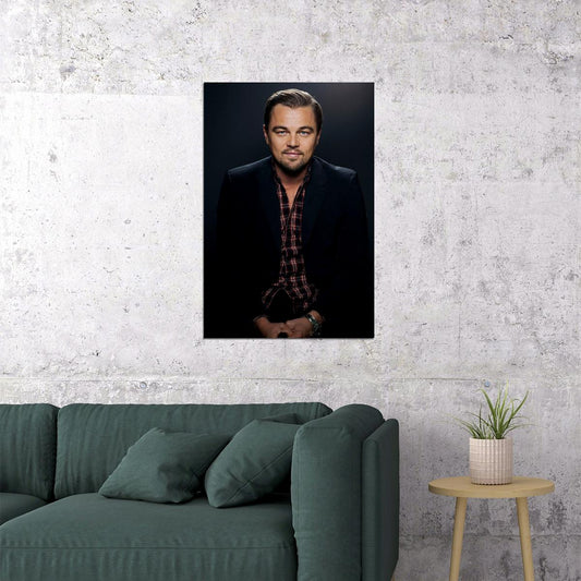 Actor Artist Leonardo Dicaprio In Black Jacket Poster Wall Art Print Home Wall Decor - xonomax