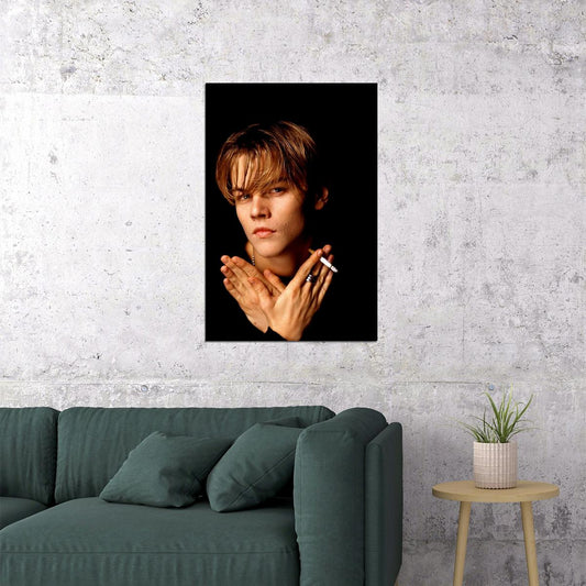 Actor Young Leonardo Dicaprio With Cigarette Poster Wall Art Print Home Wall Decor - xonomax