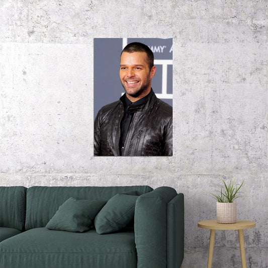Ricky Martin Leather Jacket Photo Songwriter Poster Wall Art Print Home Wall Decor - xonomax