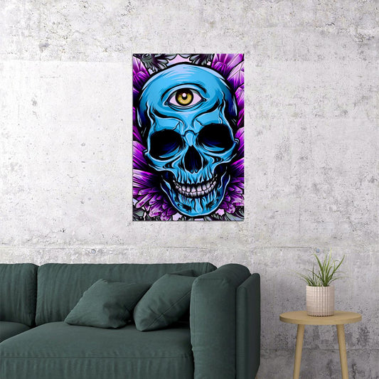 Skulls Head Smooth Eye Cartoon Horror Fantasy Poster Wall Art Print Home Wall Decor - xonomax
