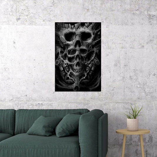Skulls Head Smooth Fantasy Design Poster Wall Art Print Home Wall Decor - xonomax
