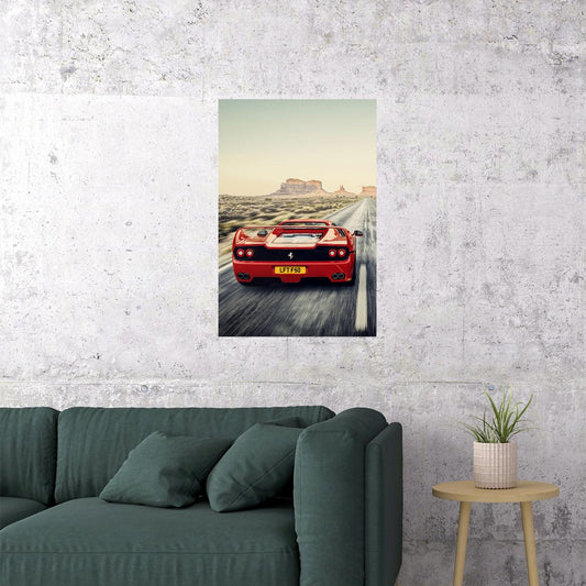 Cars Ferrari Fi50 Road And Track Land Vehicle Poster Wall Art Print Home Wall Decor - xonomax