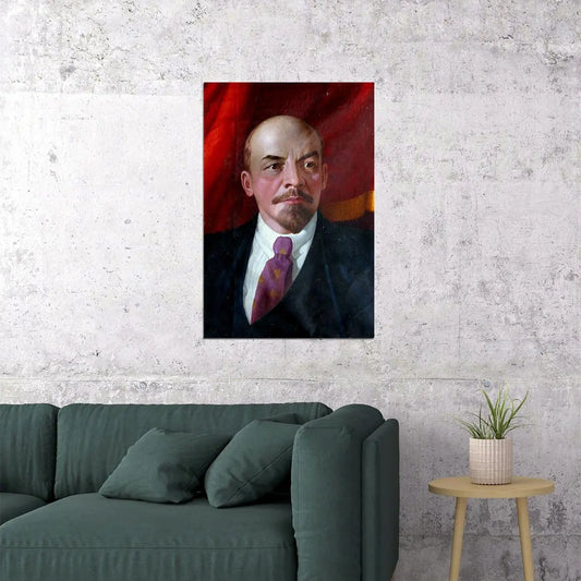 Marx Lenin Hat Posed Politician Black And White Poster Wall Art Print Home Wall Decor