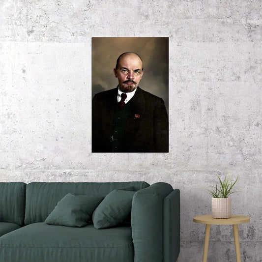 Marx Lenin Hat Posed Revolutionary Poster Wall Art Print Home Wall Decor