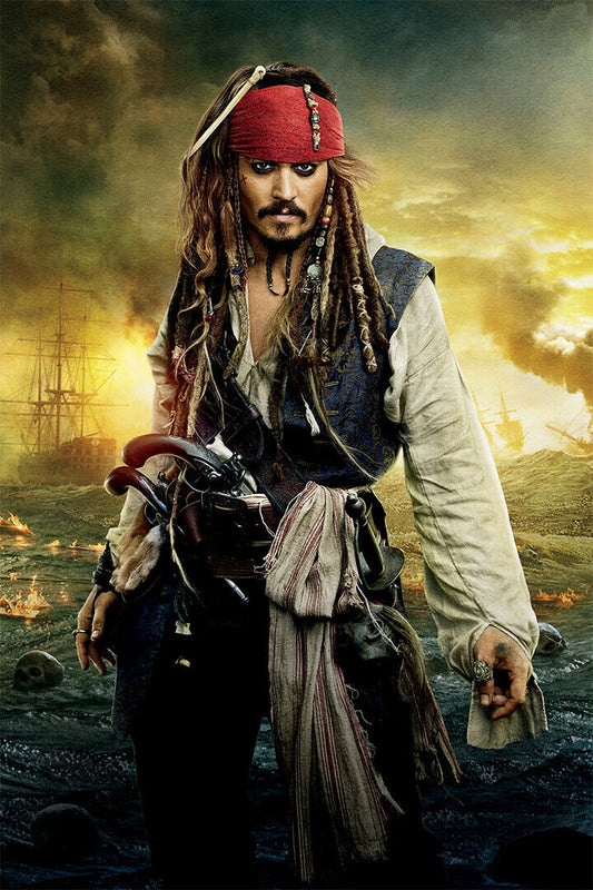 Pirates Of Carribean Movie Action Characters Poster Wall Art Print Home Wall Decor