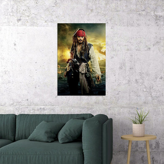 Pirates Of Carribean Movie Action Characters Poster Wall Art Print Home Wall Decor