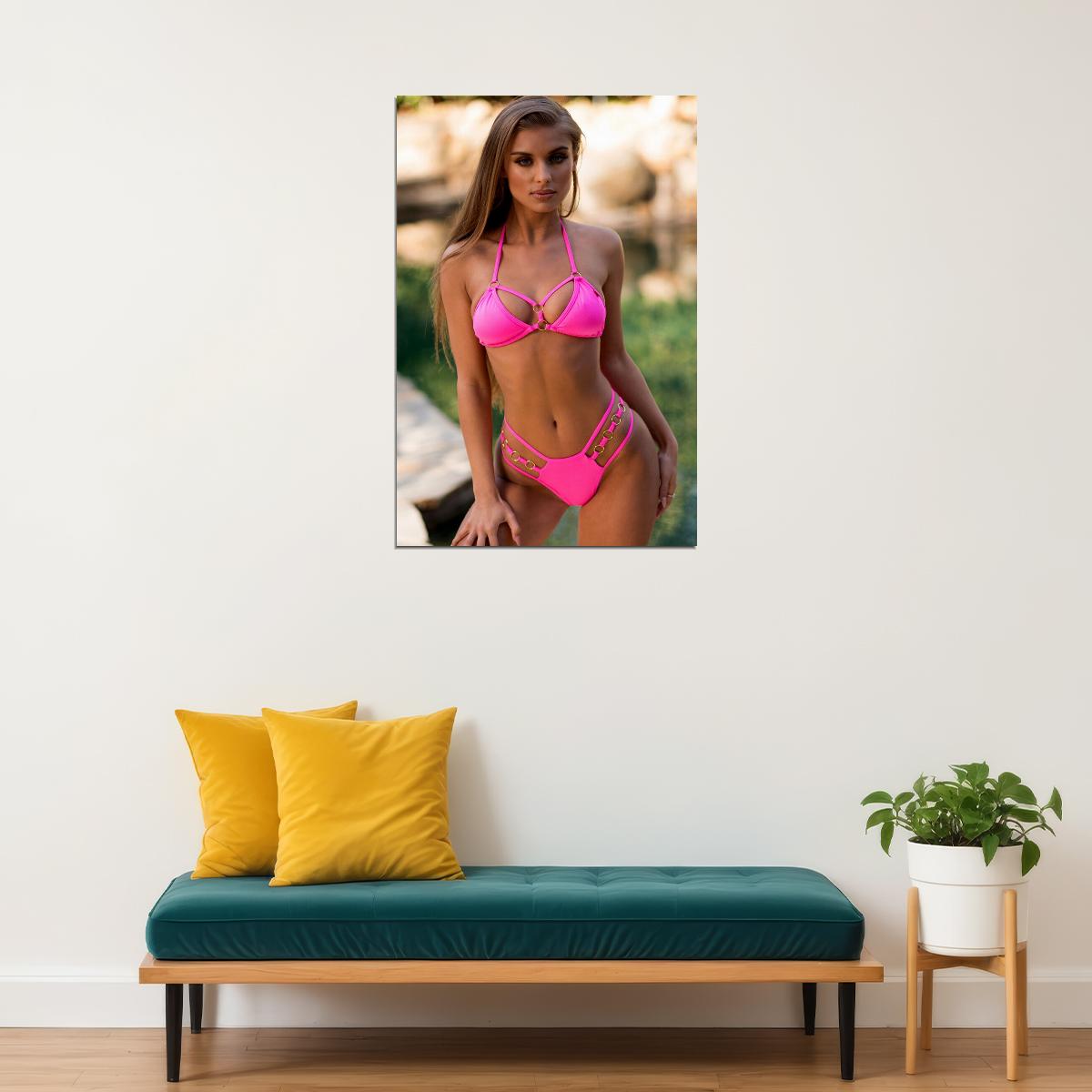 Pink Bikini Sexy Female Model Picture Poster Wall Art Print Home Wall Decor