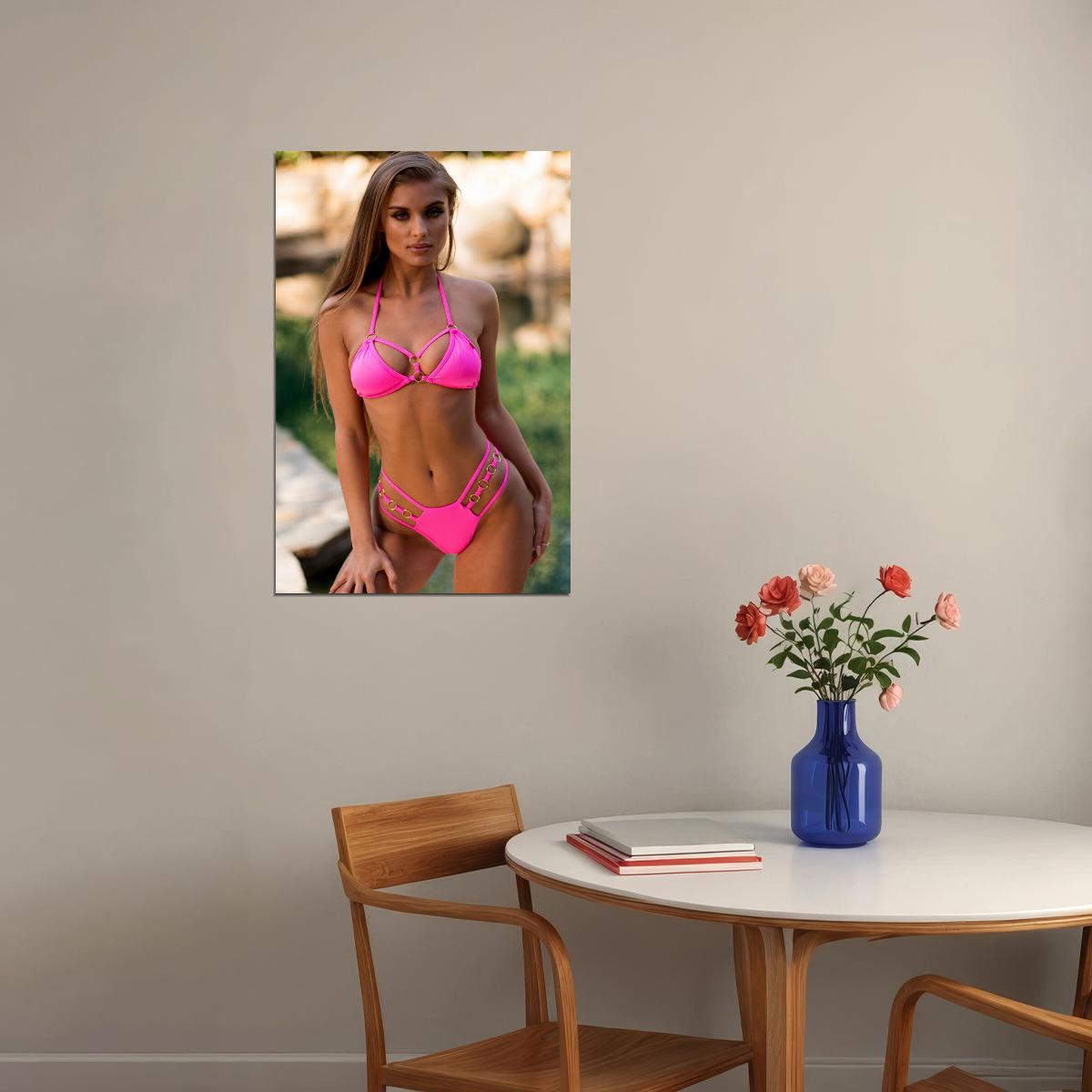 Pink Bikini Sexy Female Model Picture Poster Wall Art Print Home Wall Decor