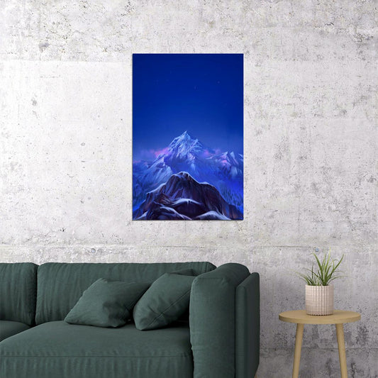 Snow At Everest Oil Paint Landscape Poster Wall Art Print Home Wall Decor