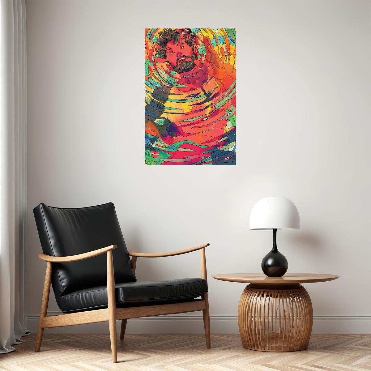 Zonk Psychedelic Visual Fluctuation Poster Wall Art Print Home Wall Decor