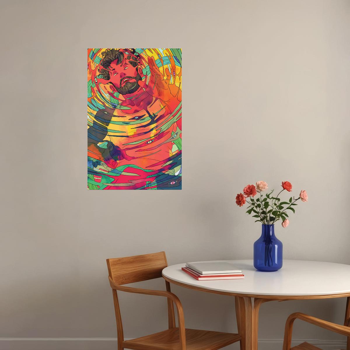 Zonk Psychedelic Visual Fluctuation Poster Wall Art Print Home Wall Decor
