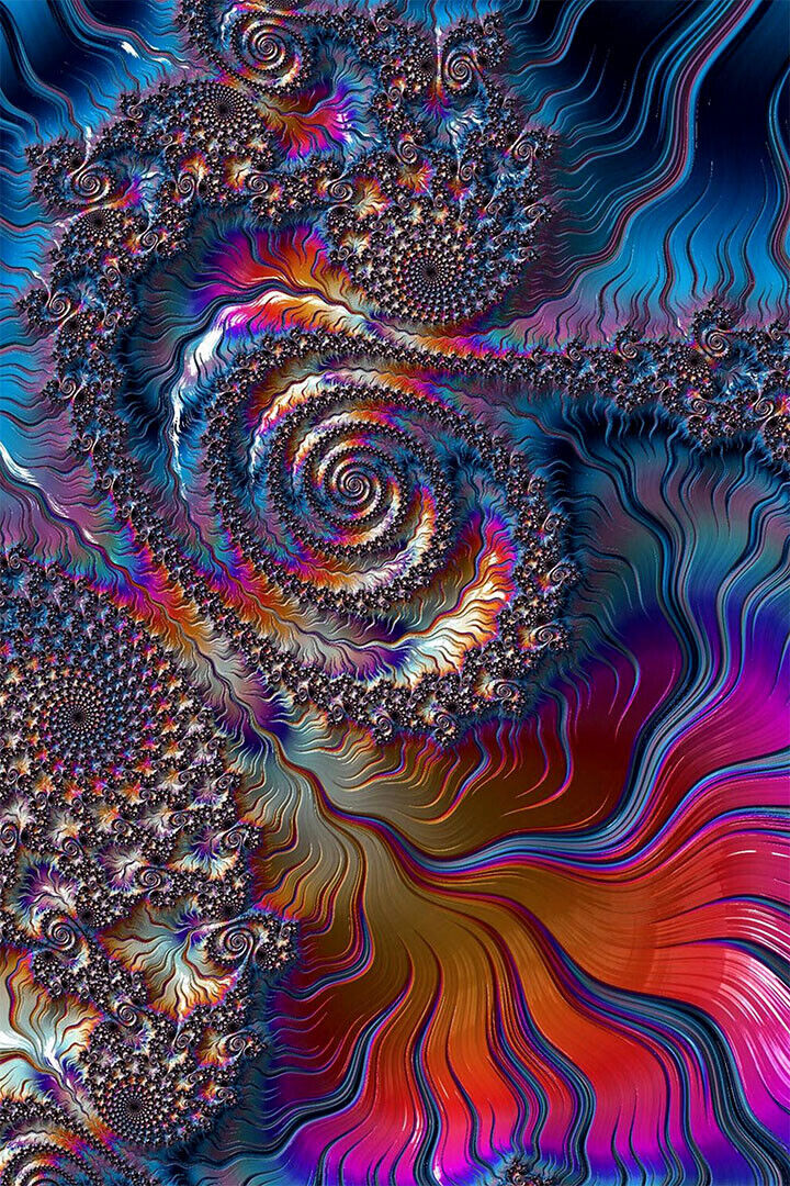Fractal Circus Psychedelic Poster Wall Art Print Home Wall Decor
