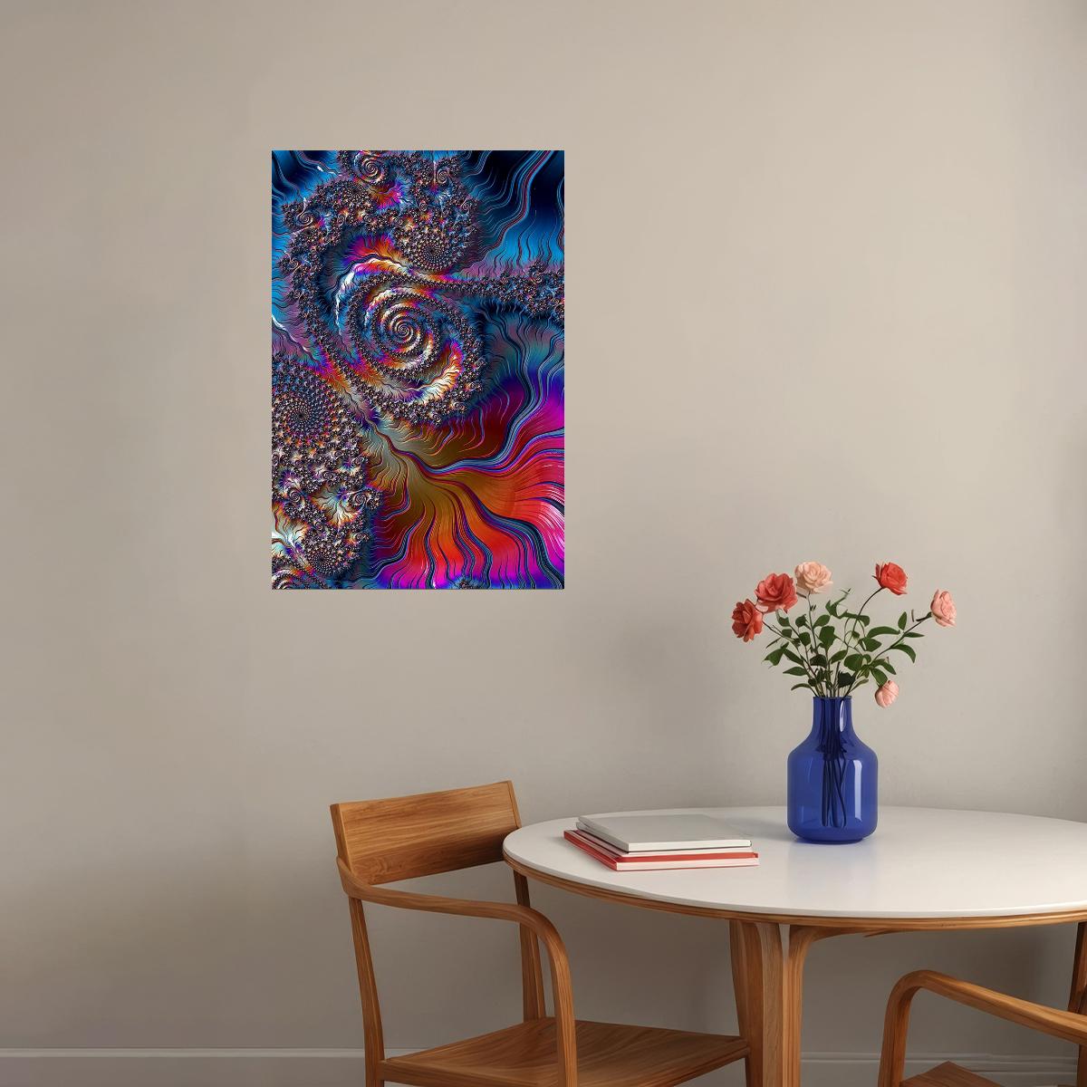 Fractal Circus Psychedelic Poster Wall Art Print Home Wall Decor