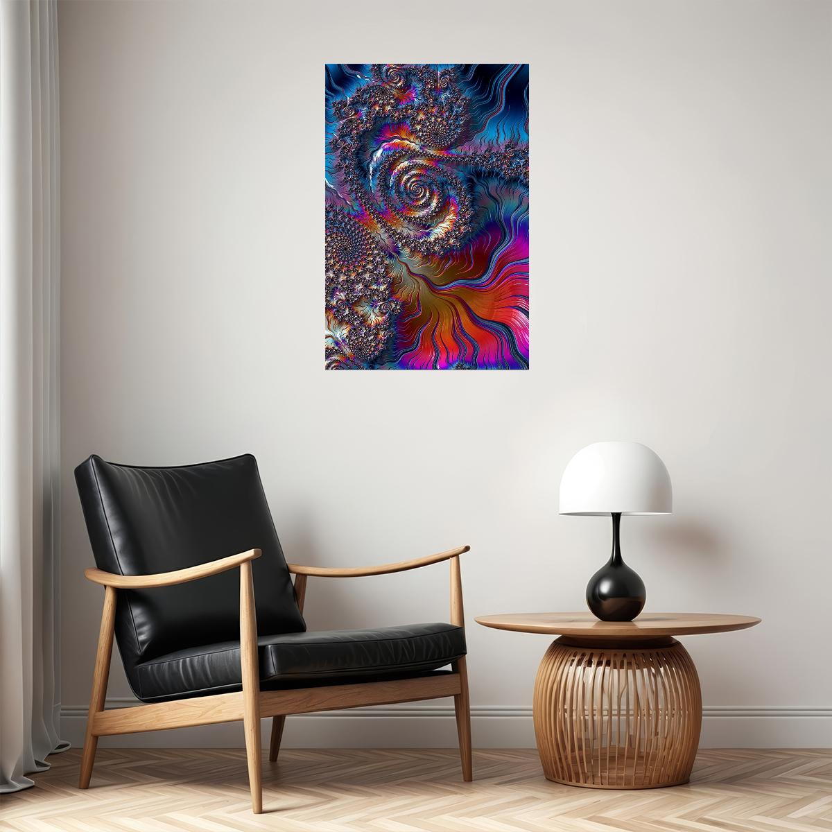 Fractal Circus Psychedelic Poster Wall Art Print Home Wall Decor