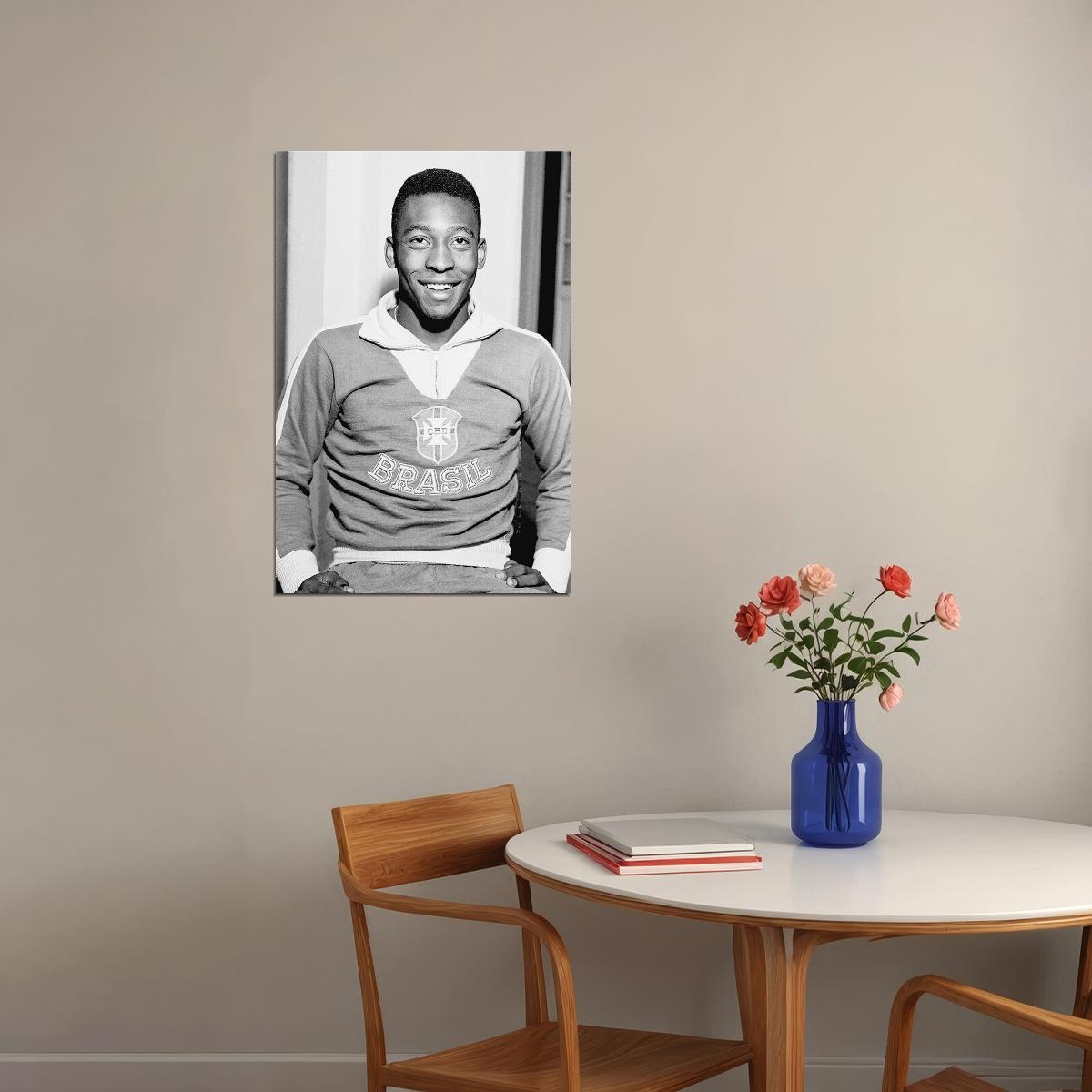 Pele Soccer Player Live The Game Picture Poster Wall Art Print Home Wall Decor
