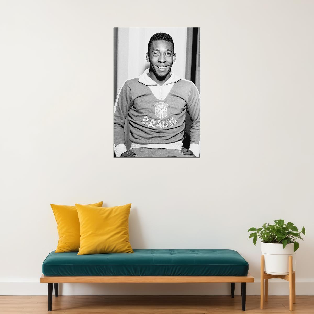Pele Soccer Player Live The Game Picture Poster Wall Art Print Home Wall Decor