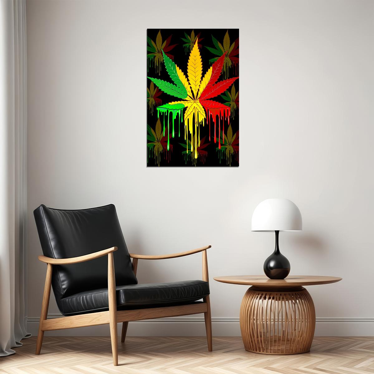 Marijuana Kronic Pyschedelic Colourful Foliage Poster Wall Art Print Home Wall Decor