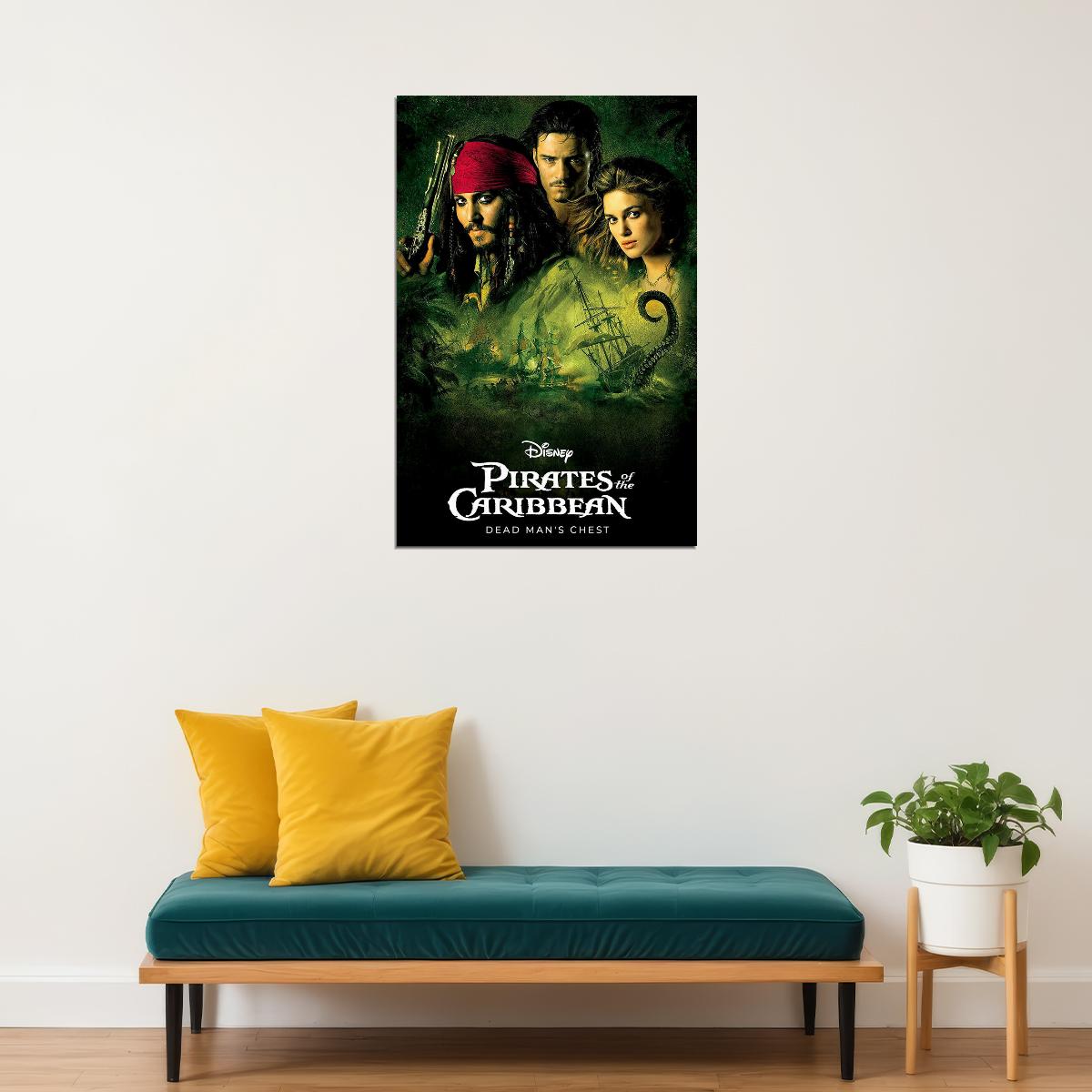 Pirates Of Carribean Dead Man's Chest Movie Action Poster Wall Art Print Home Wall Decor