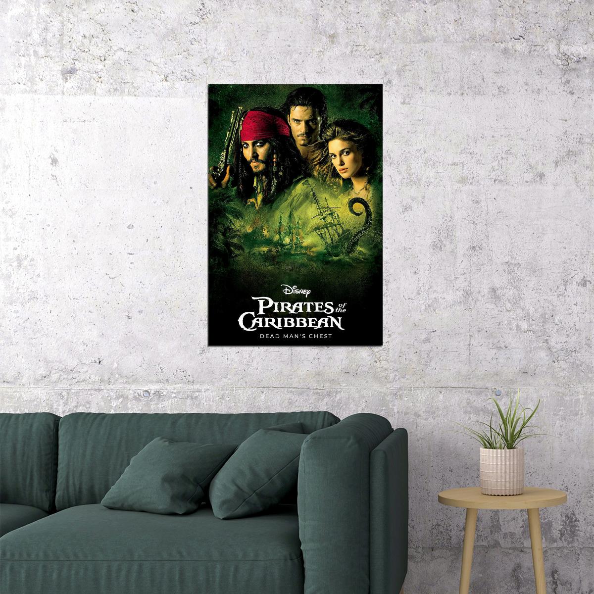 Pirates Of Carribean Dead Man's Chest Movie Action Poster Wall Art Print Home Wall Decor
