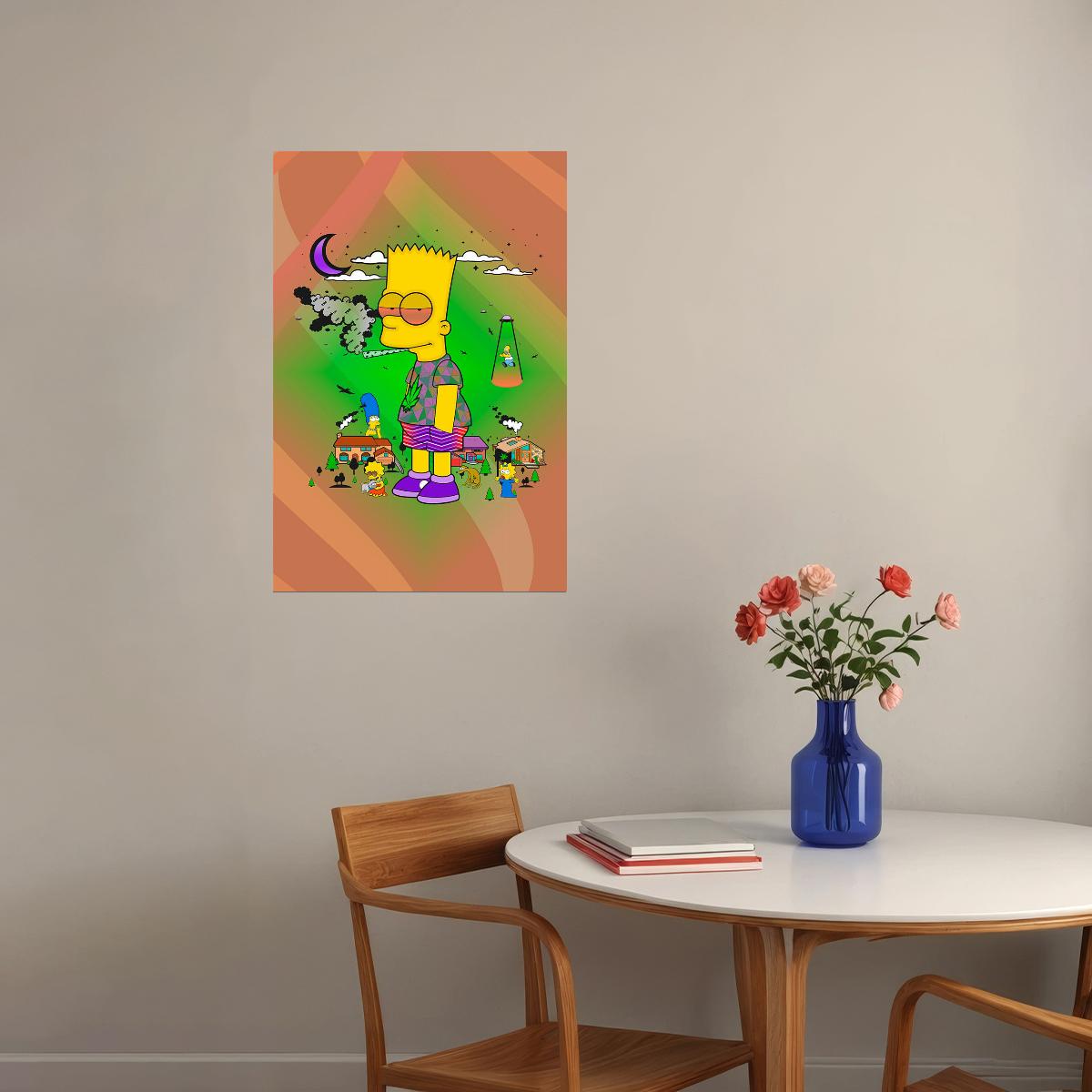Bart Simpson Fantasy Comedy Animation Poster Wall Art Print Home Wall Decor