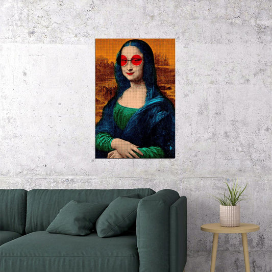 Naughty Mona Lisa Marijuana Themed Reel Poster Wall Art Print Home Wall Decor