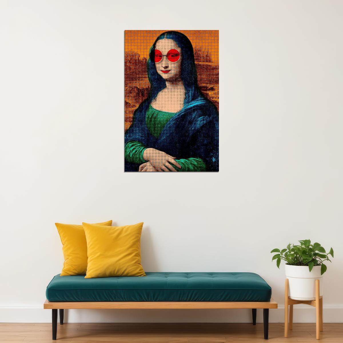 Naughty Mona Lisa Marijuana Themed Reel Poster Wall Art Print Home Wall Decor