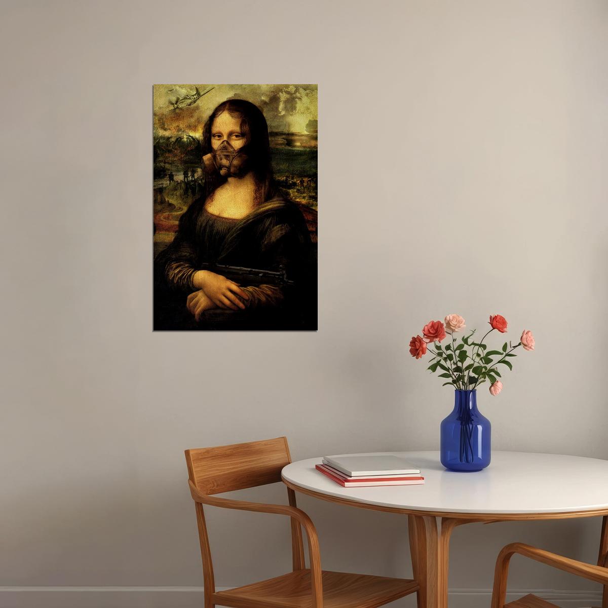 Naughty Mona Lisa Marijuana Themed Cartoon Poster Wall Art Print Home Wall Decor
