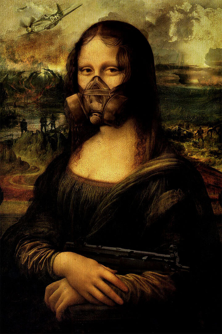 Naughty Mona Lisa Marijuana Themed Cartoon Poster Wall Art Print Home Wall Decor